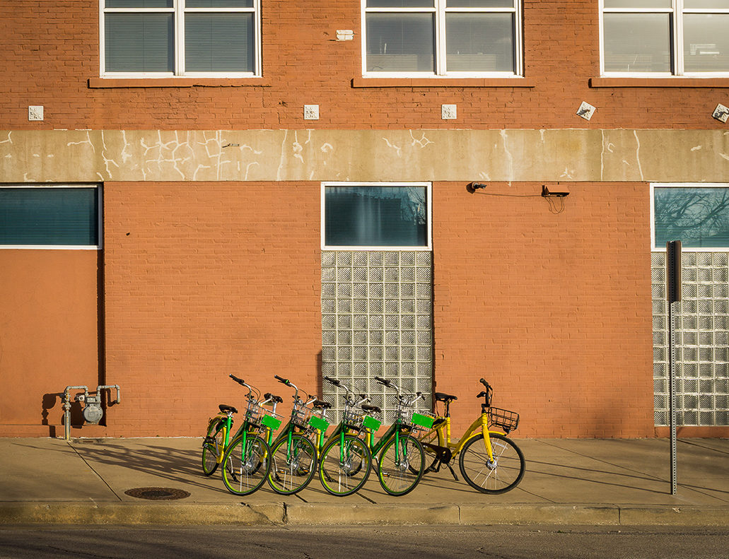 Five Bikes in a row.