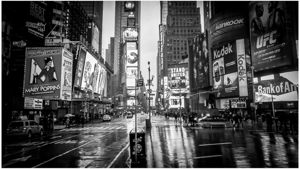 Rainy Morning in Times Square NY